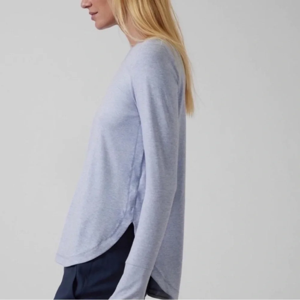 Athleta Uptempo Light Lilac Long Sleeved Tee. Large - Picture 2 of 7